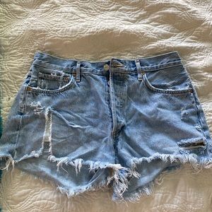 AGOLDE distressed denim shorts size 30